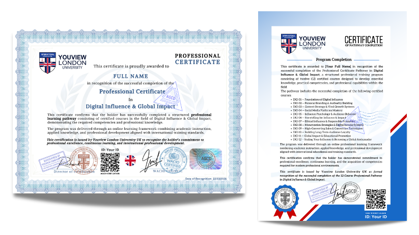 Digital Influence & Global Impact Full Pathway - 12 Certified Courses